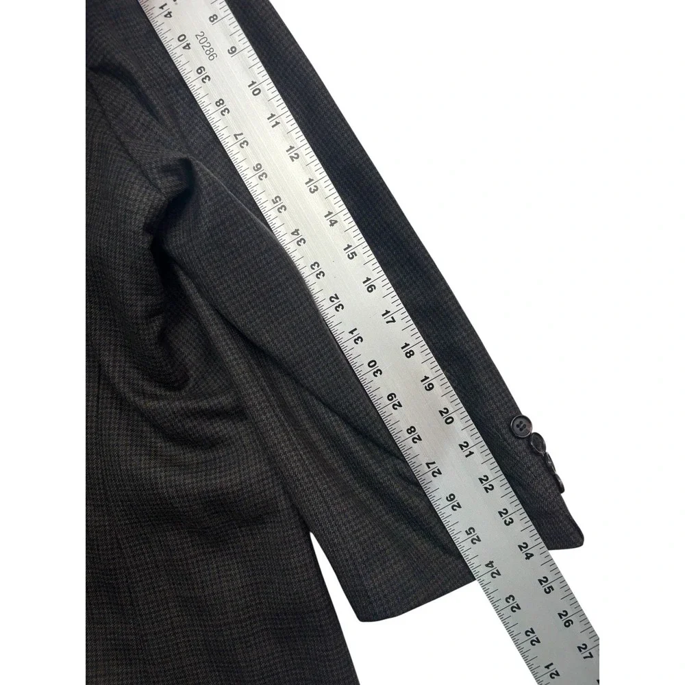 Ralph Lauren 52R 52S Brown Houndstooth Blazer Jacket Sport Suit Coat Wool‎